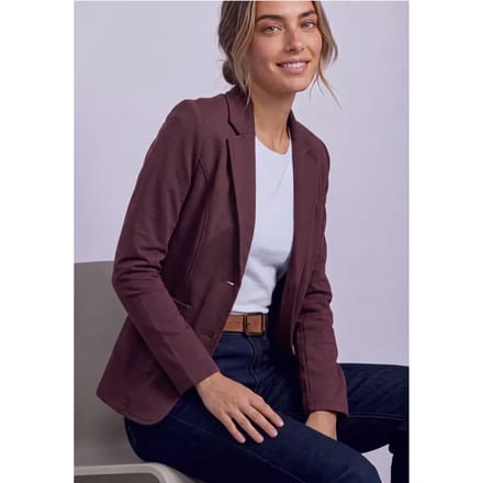 Eenvoudige blazer in effen kleur