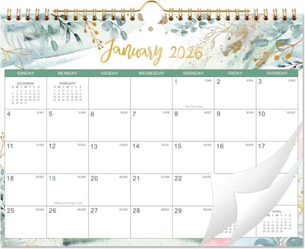 2025-2026 Wandkalender-2025 kalender van juli 2025 - december 2026, bloemendesign, wandhanger