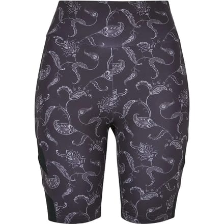 Urban Classics - High Waist Tech Mesh AOP Korte cycle broek - S - Zwart
