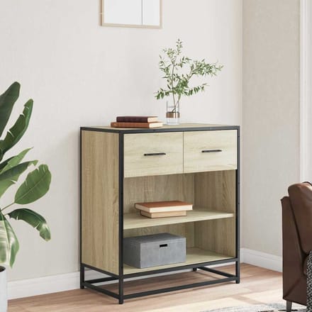 vidaXL - Dressoir - 68x35x76 - cm - bewerkt - hout - sonoma - eikenkleurig