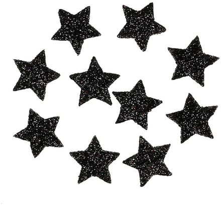 Mini glitterster zwart 2,5 cm 96 stuks, 96 Stück