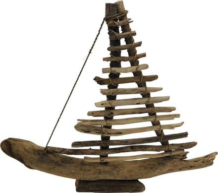 Drijfhouten Boot | boat driftwood sail | 40 | naturel