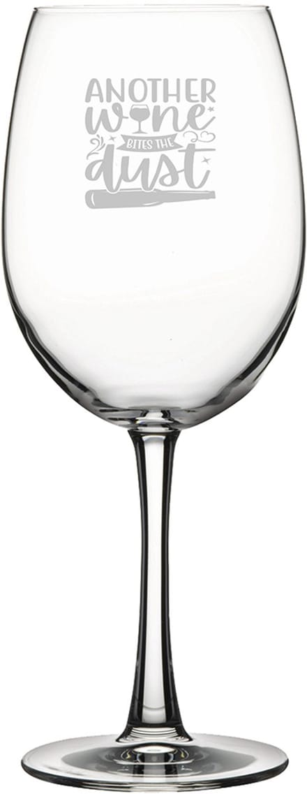 Gegraveerde Rode wijnglas 46cl Another wine bites the dust