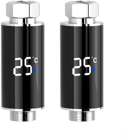Douche Thermometer - Badmeter Water - Veilig Baden - Kleurindicator Temperatuur - 92 mm Lengte - Zwart