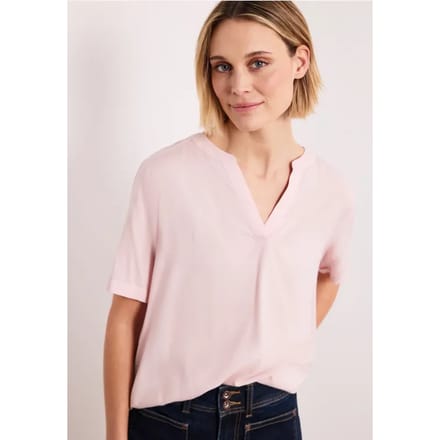 Blouse met gespleten hals en omslag