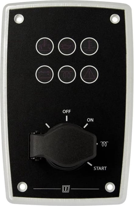 VETUS Motorbedieningspaneel 12 Volt alu zwart