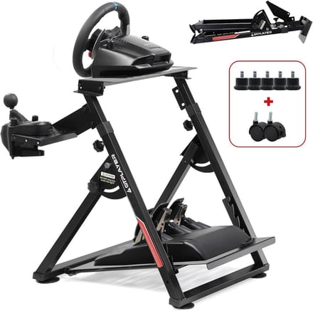 Stuurwiel Standaard - Race Cockpit - Race Simulators - Verstelbaar Frame - 64 x 43 x 84 cm - Zwart