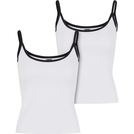 Urban Classics Contrast Basic (Set van 2) Dames Top - wit/zwart - S