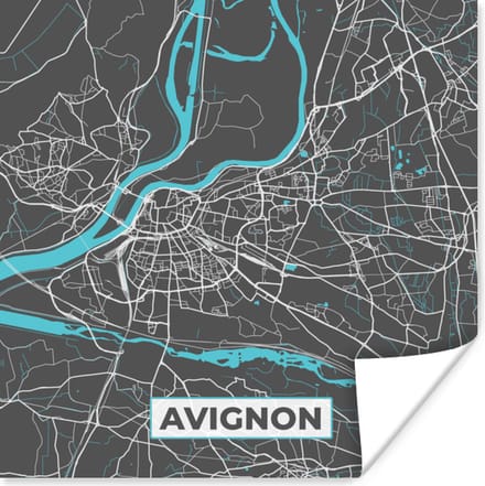 Poster Avignon - Frankrijk - Stadskaart - Kaart - Plattegrond - 75x75 cm