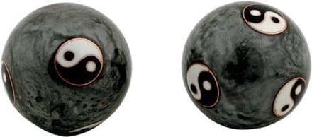 Meridiaankogels Yin Yang Tai Chi grijs - 4 cm