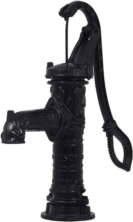 Handmatige Waterpomp - Gietijzeren Pomp - Tuin Sproeien - Robuuste Constructie - 68 cm Hoog - Zwart