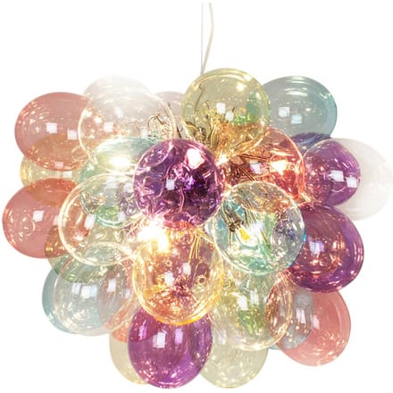 By Rydéns Gross glazen hanglamp, bont, 50 cm