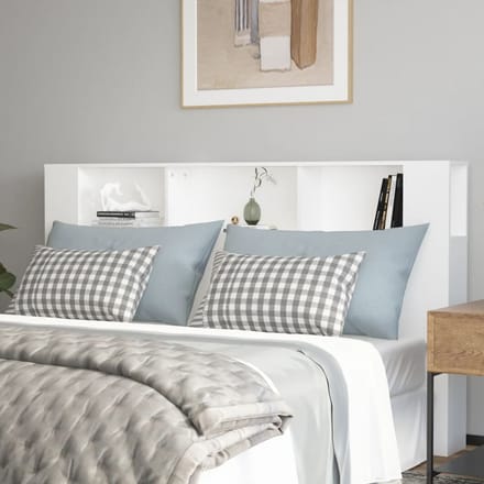 Vidaxl Bedhoofd met Planken, Wit, 180X18,5X104,5 Cm