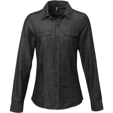 Premier Dames/Dames Stitch Shirt (Zwarte denim)
