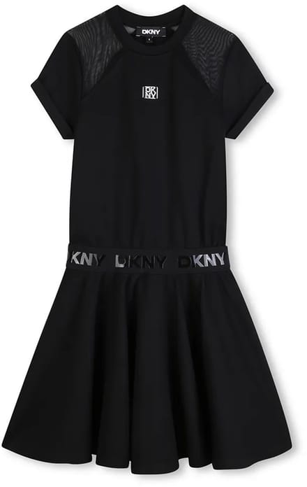 Dkny D62627 Korte Mouw Jurk Zwart 4 Years Meisje
