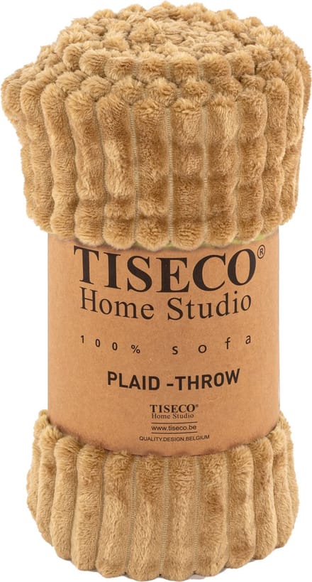 Tiseco - Deken RIBBLE - SET/2 - microflanel plaid - 130x160 cm - indiantan