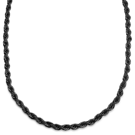 Essentials | 8 mm Gunmetal Zwarte Ketting met Gedraaide Schakels