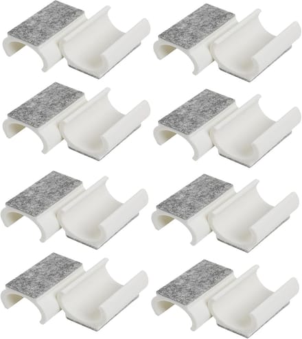 Viltglijders Meubels - Universele Glijders - Vloer Beschermen - Dubbel Component Ontwerp - Ø 21-22 mm - Wit