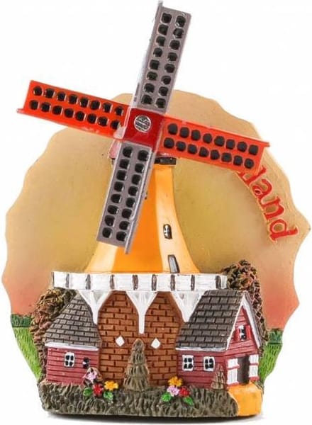1 stuks Magneet molen geel Holland
