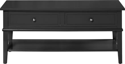 Franklin Salontafel met 2 Lades en Open Legplank - Zwart - 103 cm