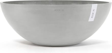 Ecopots Vienna 70 - White Grey - Ø70 x H25,3 cm - Ronde witgrijze bloempot