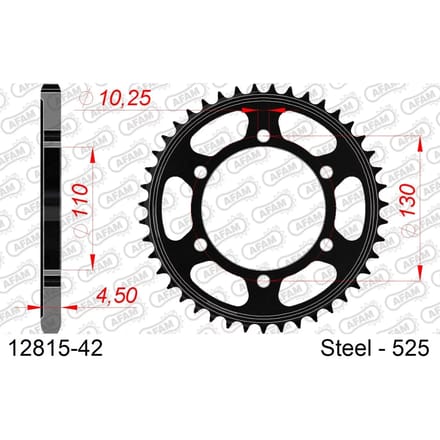 Stalen tandwiel Afam 525 42 dents