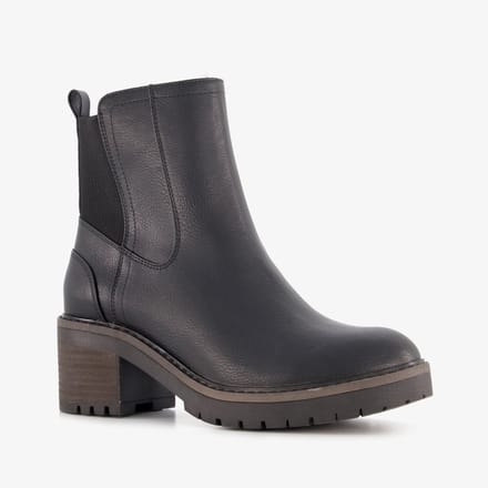 Blue Box dames Chelsea boots met hak zwart - Maat 41
