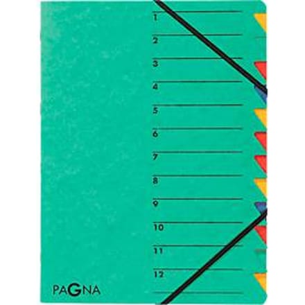 PAGNA documentenmap Easy, A4, elastieksluiting, 12-delig, groen
