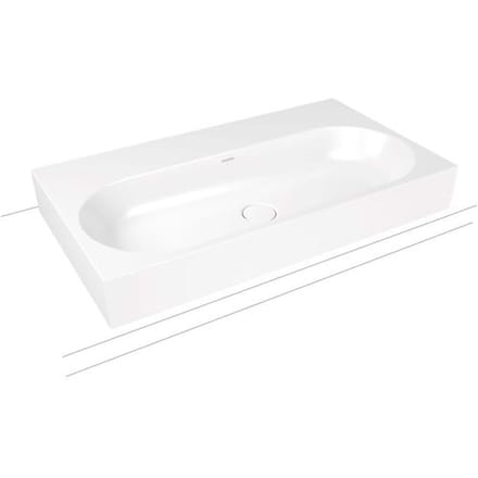 Kaldewei CENTRO countertop washbasin 3058 without tap hole, 90 cm 903106003001