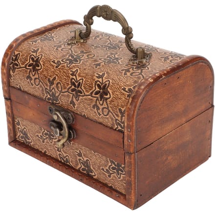 Klassieke Sieradenkistje met Heldere Printtextuur Brons Kleurige Vergrendelsluiting Verdikt Composiethout Retro Draagbare Sieradenkoffer beige