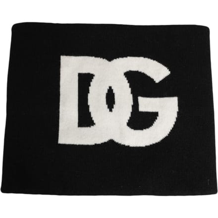 Zwarte D&G Logo Kasjmier Gebreide Sjaal voor Mannen Één Maat
