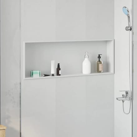 vidaXL - Douche - Niche - Wit - 90 - x - 30 - x - 9,5 - cm - Roestvrij - staal