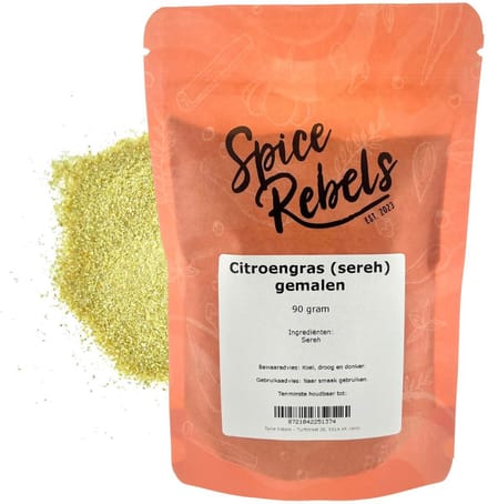Spice Rebels - Citroengras (sereh) gemalen - zak 90 gram