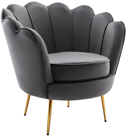 Vente-unique Set tweezitsbank en fauteuil van fluweel - Antraciet - DANDELION