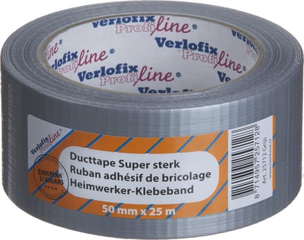 Verlofix Duct Tape Grijs – Extra Sterk – 50mm x 25m – Waterbestendig