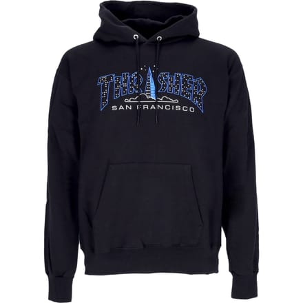 Herensweater met piramide kap zwart