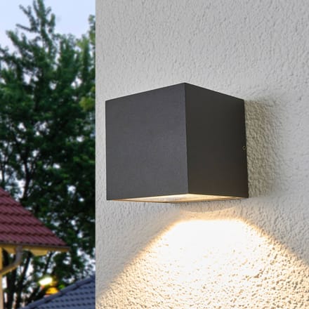 Lucande LED buiten wandlamp Merjem, 12 cm, down, IP54