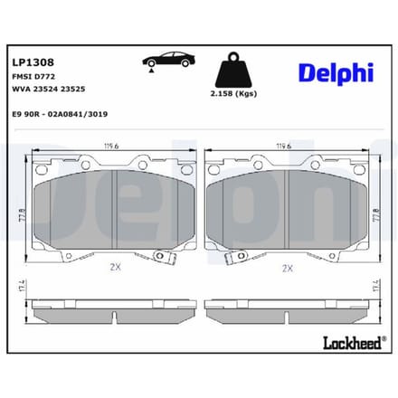 Remblokset DELPHI LP1308, voor