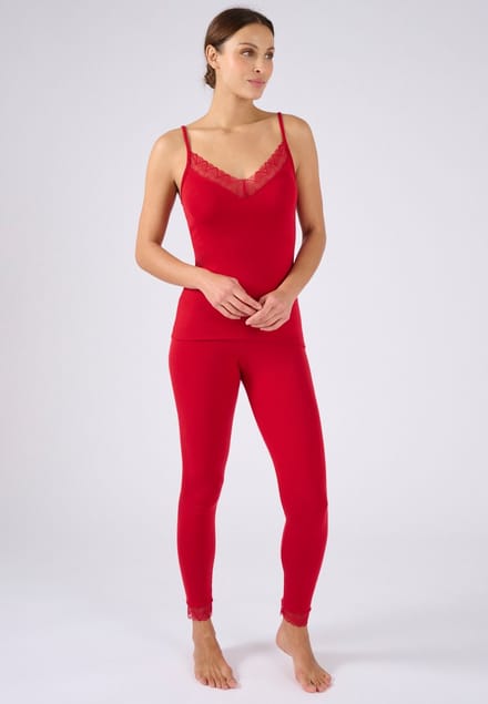 Damart - Thermolactyl Sensitive kanten hemdje - Dames - Rood - 50-52 (XL)