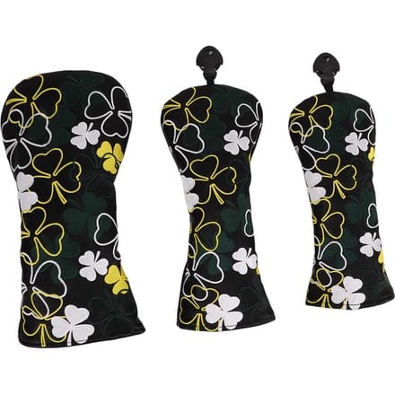3 STuks Golf Headcover voor Fairway Woods Driver Hybriden PU Waterdichte Golfclub Headcover met Vier black