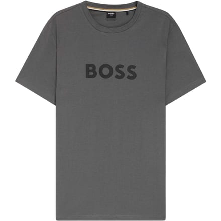 Boss Heren T-shirt katoen met logo (Donkergrijs)