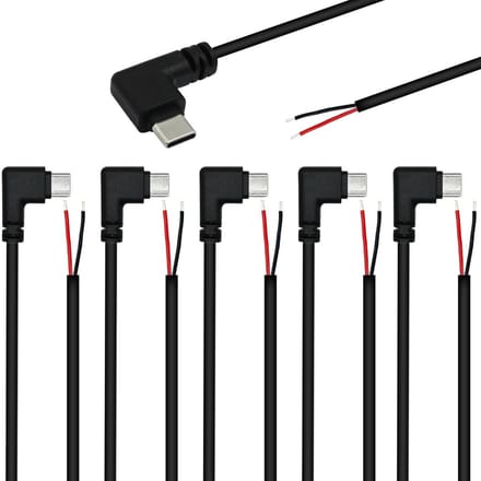 Dailygoods - 6 Stuks USB C-Stekkerkabel 90 Graden 22 AWG 5V/3A