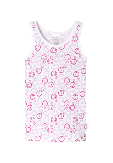 Onderhemden, set van 2, Smileys, roze/wit - Fine Rib 98