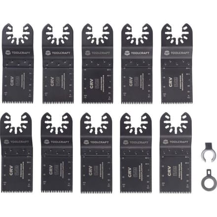 TOOLCRAFT TO-10283850 Multitool toebehorenset Chroom-vanadium staal 10-delig 34 mm 10 stuk(s)