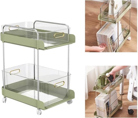 Roller Kar - Opbergwagen Trolley - Ruimte Organiseren - Twee Lagen - Niet Gespecificeerd - Groen