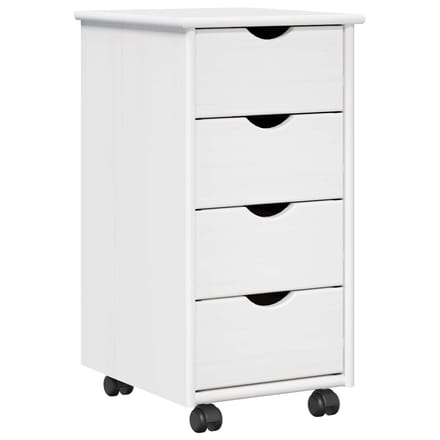 vidaXL - Rollende - kast - 34 - x - 39 - x - 65,5 - cm - Massief - vurenhout - Wit