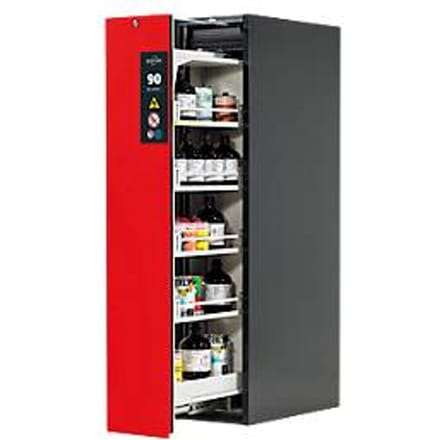 Kast voor gevaarlijke stoffen Asecos V-LINE, type 90, 1 verticale schuif, antraciet/signaalrood