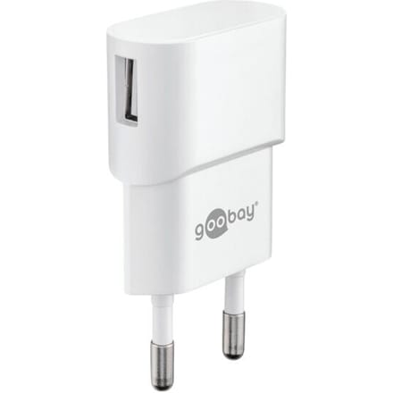 Goobay USB thuislader met 1 poort - haaks - 1A / wit