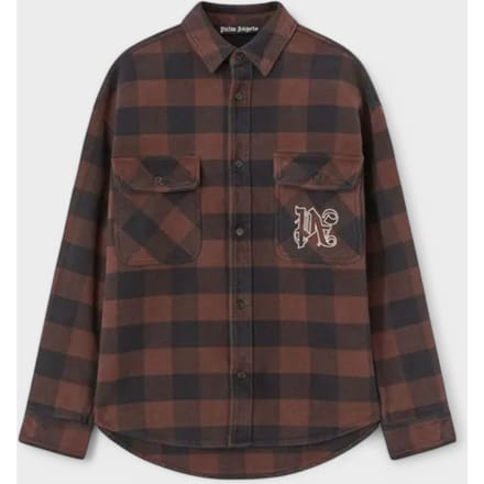 Palm Angels Ruitpatroon Overshirt 'Bruin/Off White'