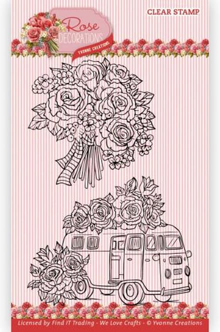 Clear Stamps - Yvonne Creations - Rose Decorations - Suitcase